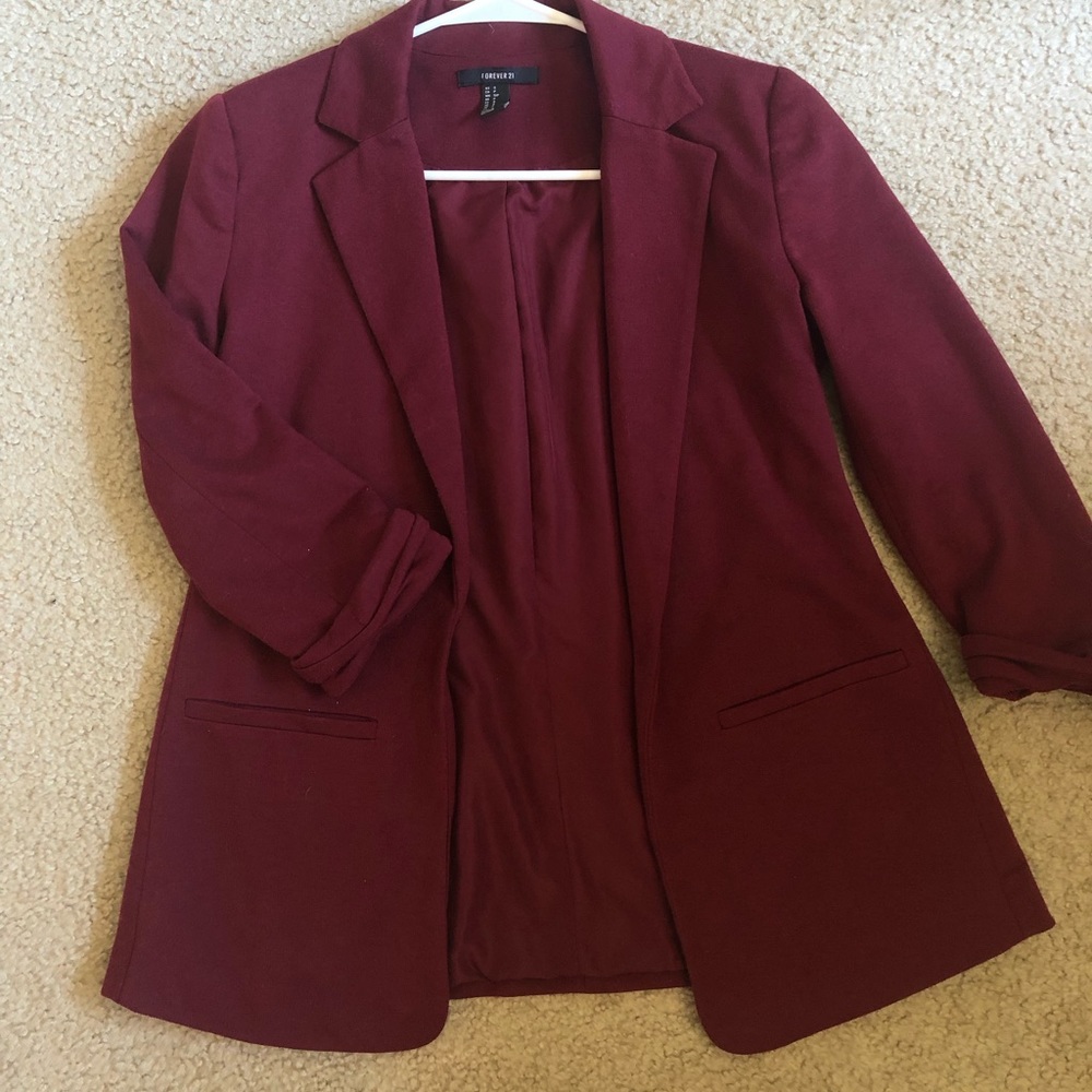 Forever 21 burgundy blazer
